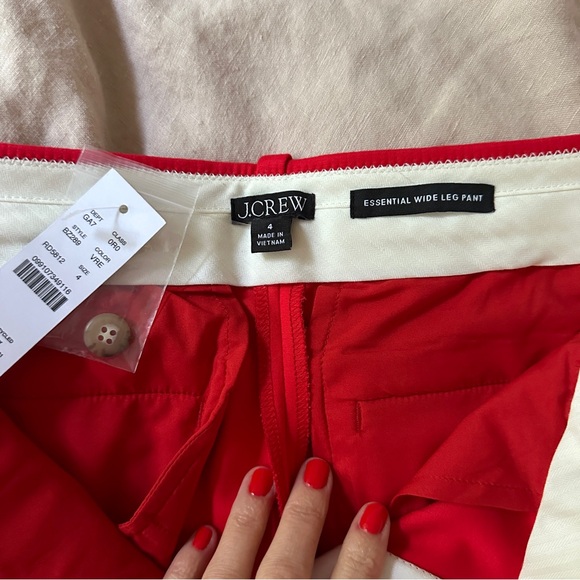 J. Crew | Essential Wide Leg Pant | Red | 4 - Picture 5 of 8